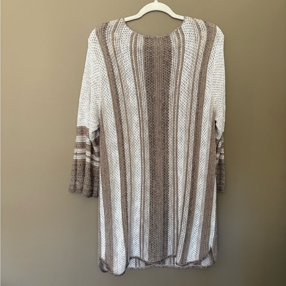 Christopher & Banks Knit Sweater Tunic Stripe XL Brown - Picture 8 of 8